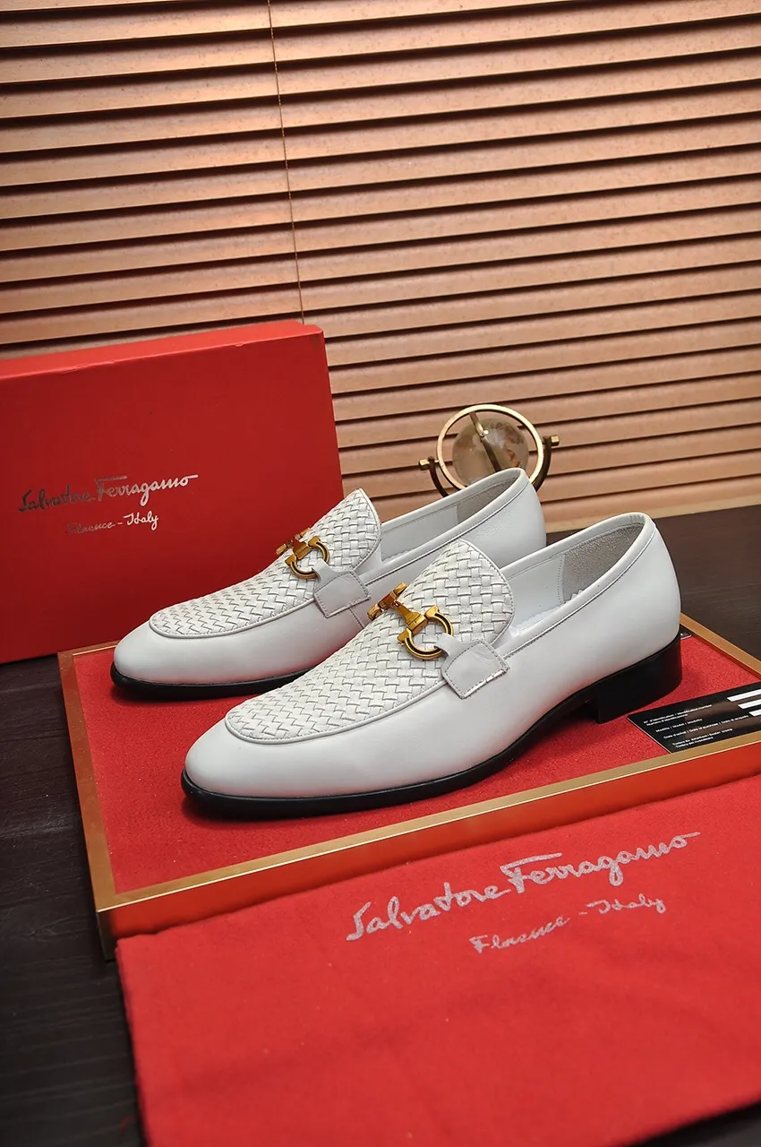Men's shoes 💰560💶[Ferragamo/Ferragamo] The latest model in the counter. Original imported high-quality cowhide with open sides + imported 🐂 cowhide lining, original luxury metal buckle + original combination outsole. Comparative and stress-free 38--45 (customized for 45)